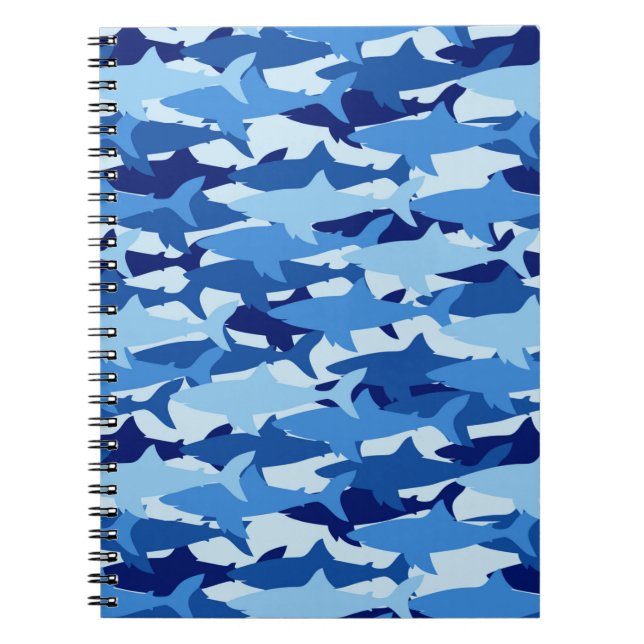 Carnet Motif de requin bleu (Devant)