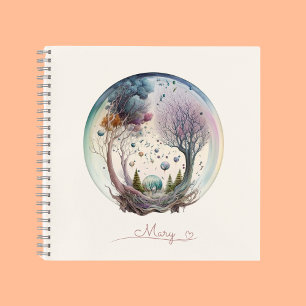 Carnet Motif de rêves enchantés de forêt lunaire