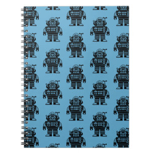 Carnet Motif de robot inspiré du milieu du siècle rétro