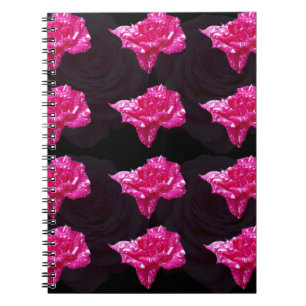 Carnet Motif De Rose Rose Chaud Et Noir,