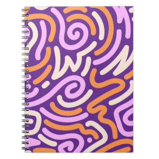 Carnet Motif de ruban tourbillonnant violet et rose