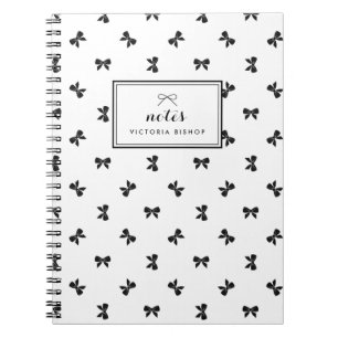 Carnet Motif de rubans noir et blanc chic personnalisé