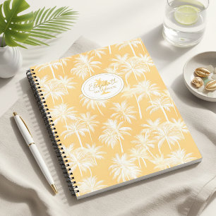 Carnet Motif de silhouette de palmier hawaïen en or ID109