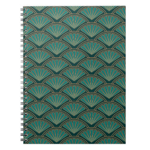 Carnet Motif de style Art déco en vert turquoise