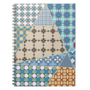 Carnet motif de surface composée patchwork vintage. Décor