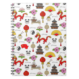Carnet Motif de symboles de la Chine