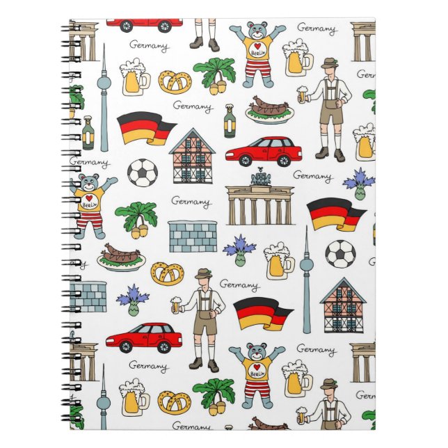 Carnet Motif de symboles de l'Allemagne | (Devant)