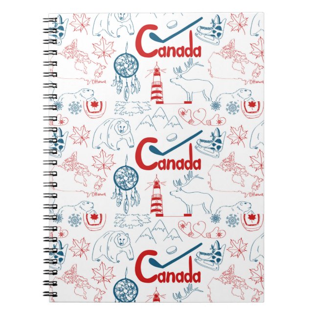 Carnet Motif de symboles du Canada | (Devant)