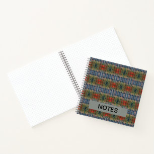 Carnet Motif de teinture à carreaux bleu rouge