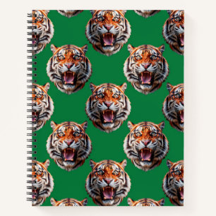 Carnet Motif de tête de tigre vert