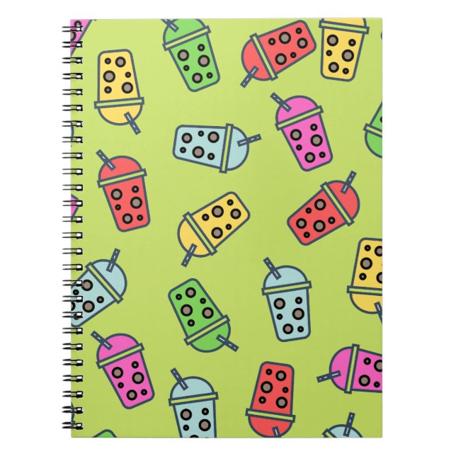 Carnet Motif de thé à bulles Boba (Devant)