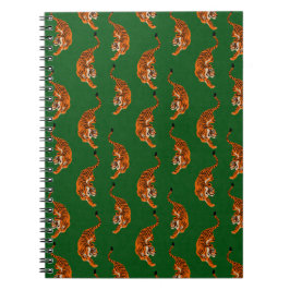 Carnet Motif de tigre avec fond vert