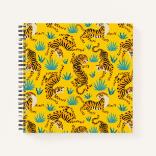 Carnet Motif de tigre d'or asiatique