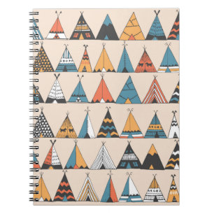 Carnet Motif de tipi. Tente d'été autochtone de Wigwam
