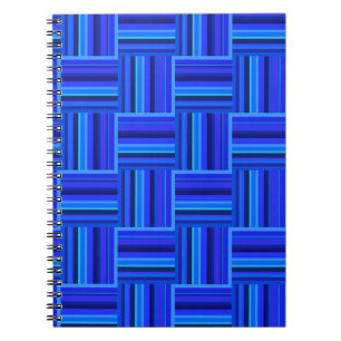 Carnet Motif de tissage à bandes bleues