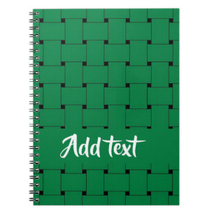 Carnet Motif de tissage vert interlappant