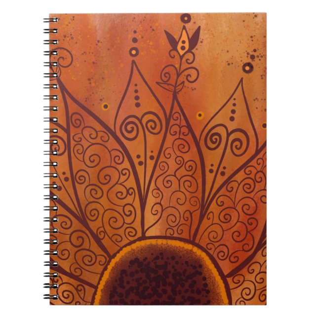 Carnet Motif de tournesol Abstrait (Devant)