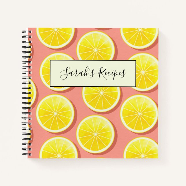 Carnet Motif de tranches de citron d'été (Devant)