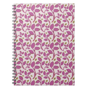 Carnet Motif de vigne botanique rose Feuille florale él