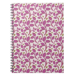 Carnet Motif de vigne botanique rose | Feuille florale él