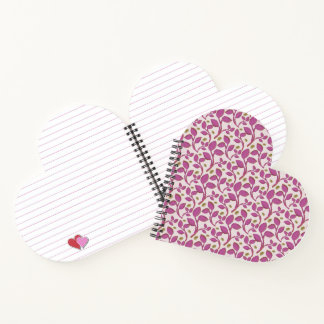 Carnet Motif de vigne botanique rose | Feuille florale él