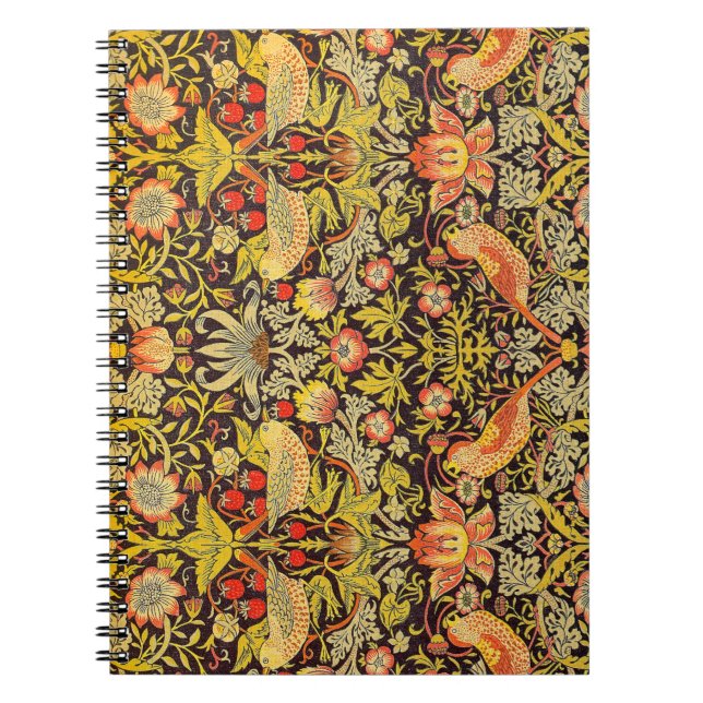 Carnet Motif de voleur de fraise de William Morris (Devant)