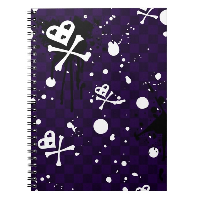 Carnet Motif d'Emo de couleur foncée avec la peinture (Devant)