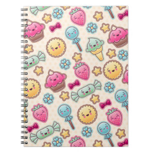 Carnet Motif d'enfant de Kawaii avec des griffonnages