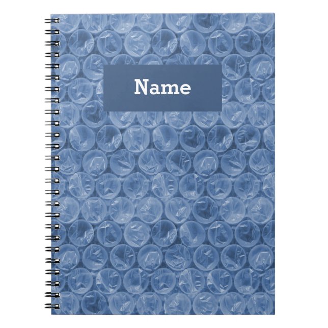 Carnet Motif d'enveloppement de bulle bleue personnalisé (Devant)
