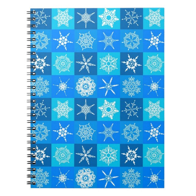 Carnet Motif des flocons bleus (Devant)