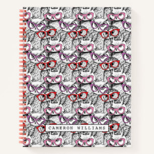 Carnet Motif des Lunettes de vue Owl Ajouter Votre Nom