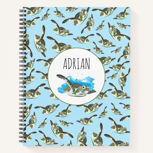 Carnet Motif des Tortues de mer (Devant)