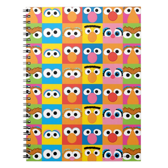 Carnet Motif des yeux de caractère de rue Sésame (Devant)