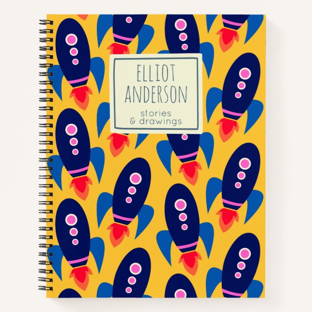 Carnet Motif d'espace de livraison de roquettes - Histoir (Devant)