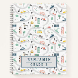 Carnet Motif dessiné à la main de routes de dessins animé
