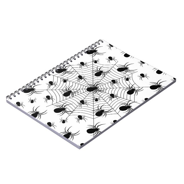 Carnet Motif d'Halloween Black White araignées (Côté gauche)
