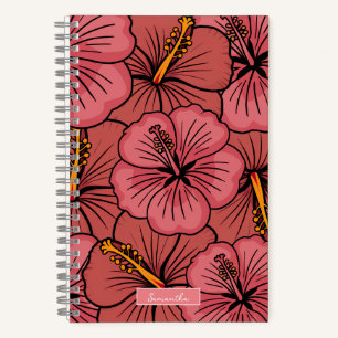 Carnet Motif d'hibiscus tropical personnalisé