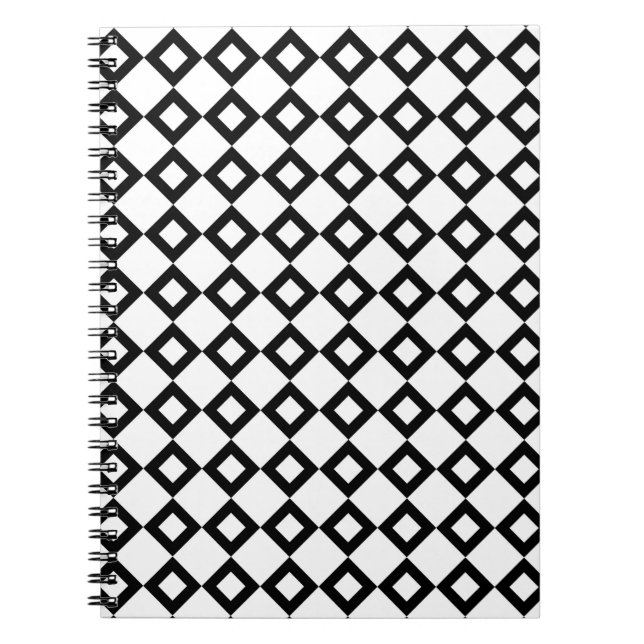 Carnet Motif Diamant blanc et noir (Devant)