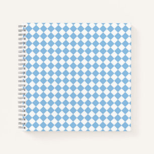 Carnet Motif diamant de damier bleu et blanc