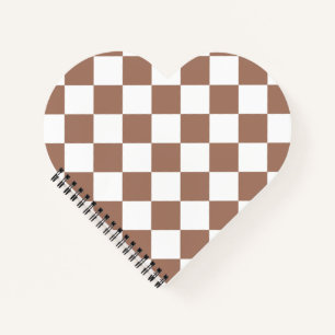 Carnet Motif diamant en blanc et Mocha Mousse