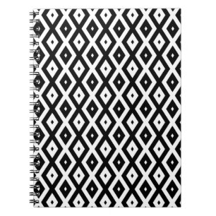 Carnet Motif diamant noir et blanc