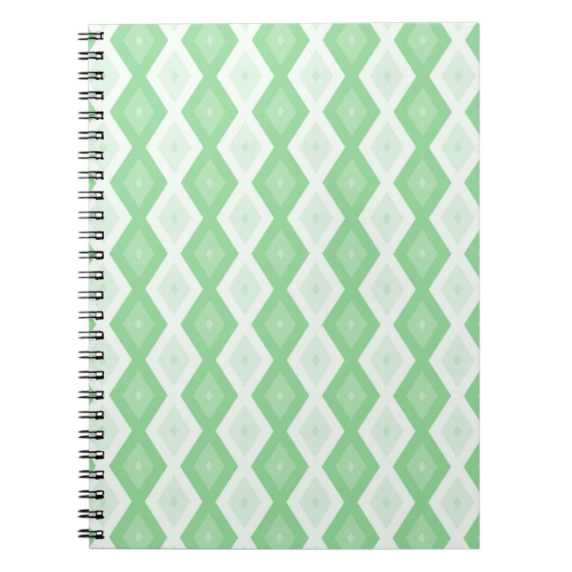 Carnet Motif diamant vert pomme (Devant)