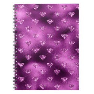 Carnet Motif Diamants Paillettes Glam Ombré Violet