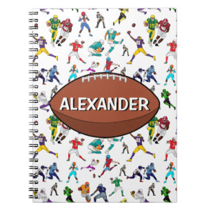 Carnet Motif d'illustrations personnalisées de football