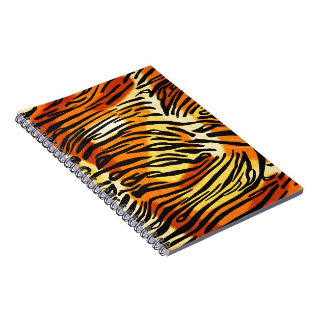 Carnet Motif d'impression de fourrure de tigre rayée (Côté Droit)