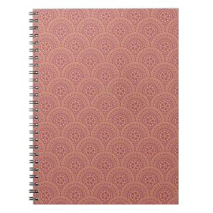 Carnet Motif d'ondes mandala or et violet