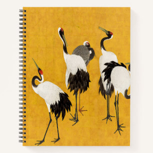 Carnet Motif d'or de la grue japonaise