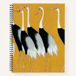 Carnet Motif d'or de la grue japonaise