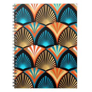 Carnet Motif d'or feuille en palmier géométrique Art Déco