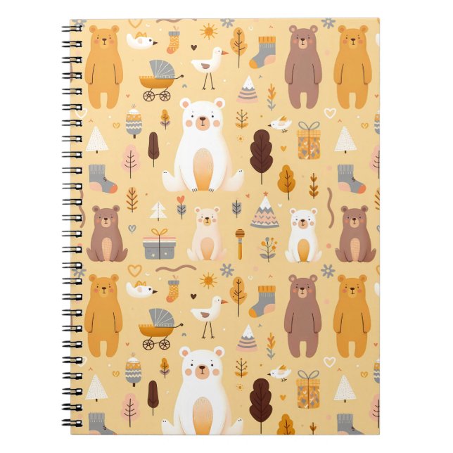 Carnet Motif d'ours adorable (Devant)